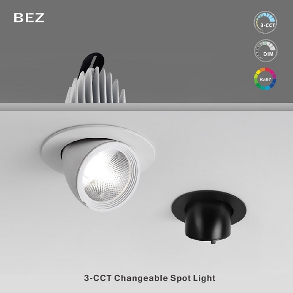 3-CCT Changeable Spot Light Rotatable downlight RA90